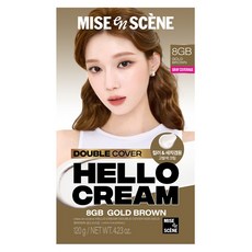 미쟝센 헬로크림 더블커버 새치 겸용 염모제, 8GB 골드브라운, 1개