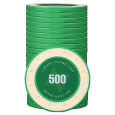 AAHM 16G 邊緣撲克籌碼 500, 綠色, 25個