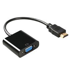 808 HDMI to VGA RGB 컨버터 케이블 변환 젠더, 1개, 블랙