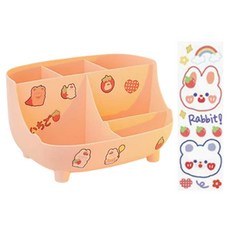 탑피아 이쁜 연필꽂이 + 스티커 세트, 핑크(연필꽂이), 1세트