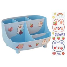 탑피아 이쁜 연필꽂이 + 스티커 세트, 블루(연필꽂이), 1세트