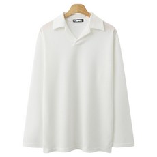 M.N.C 男女共用泰迪領壓紋長袖T恤 MDLT139LW