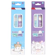 morning glory Mung's Friends 2B鉛筆 2款 x 4入組, 24個, 藍色, 紫色