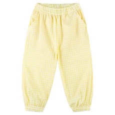 BERRYMAY 兒童涼感格紋泡泡紗束口褲