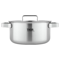 LIHAN Living Curator 電磁爐 Thor 五層不鏽鋼雙耳鍋, 銀色, 24cm, 1個