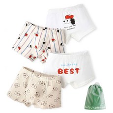 남아용 사과모자 강아지 사각팬티 4종 세트 N175