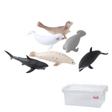 自然柔軟海洋動物6件套裝, 1套