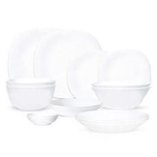 Bacile 雙人碗盤餐具組 14件組, 1套, 7種, 純白色