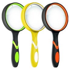 Biz-on 戶外矽膠手柄放大鏡 50mm 3件組, 1套, 黃色, 橘色, 綠色