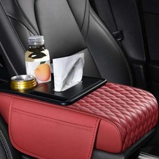 카에버 공간 간섭 제로 올인원 콘솔 수납 커버 쿠션, 레드, 전체 차량 호환 가능