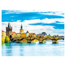 Hobby's Square 畫框式 3D 圓形鑽石畫 DIY套組 50 x 40 cm, 1個, 15布拉格城堡2