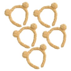 gelluna 泰迪熊捲毛小熊髮箍 H-11, 黃色, 5個