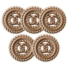 동대문단추왕 고급 사출 단추 꽈배기투링 15mm, 흑골드, 5개