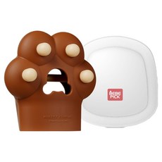BEBE PICK 幼兒用可調節軟式熊掌造型矽膠手套固齒器 第3階段+收納盒, 巧克力熊, 1個, 案件