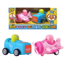 Pororo 啵樂樂 按壓滑行 露比飛機 + 可龍汽車 玩具套組, 1套, 混合色