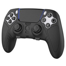 HOHOO 貼合握把 PS5 DualSense Edge Elite 控制器 矽膠握把保護殼, 黑色, 單一商品, 1個