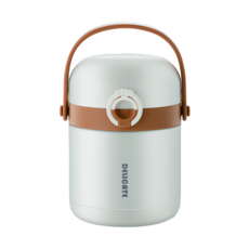 Mother Goose 鵝媽媽 316不鏽鋼真空提鍋 1.5L 13cm 奶油白 便當盒, 1個