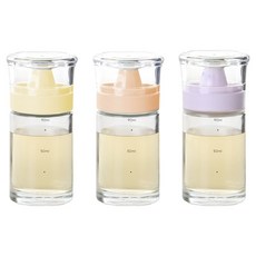 Kitensil Sinoglass 矽膠油瓶 S CAP 綠意奶油黃 + 蜜桃 + 薰衣草組合, 1套, 100ml