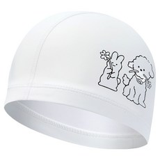 RALLY 運動兒童款聚氨酯塗層泳帽設計泳帽 PRKC923, 白色, 1個
