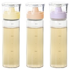 키텐실 시노글라스 실리콘 오일병 S CAP 그리너리 버터 옐로우 + 피치 + 라벤더 세트, 300ml, 1세트