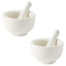 Moda Kitchen 陶瓷芝麻研磨器藥缽迷你研缽 + 搗杵組, 2套