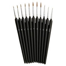 위시플릭 소프트 수채화 붓 블랙 11종 세트, 1세트, 0.3~2.3cm