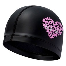 Rally 聚氨酯塗層設計款泳帽 PRUC914, 黑色, 1個