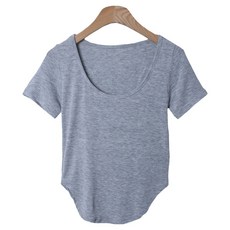 라라온 여성용 심플 베이직 U넥 반팔 티셔츠 TSP2307