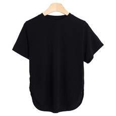 라라온 여성용 라운드넥 슬릿 반팔 티셔츠 TSP2310