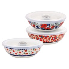 Polanier 三格小菜碗 3件組 大 直徑 15.7cm x 高 5cm, 茉莉, 罌粟, 三色堇, 1套