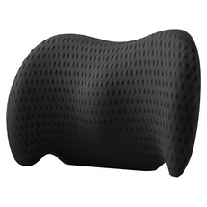 上手家居 汽車頭枕 30x21x10cm 慢回彈性記憶棉 透氣網格 黑色, 1個