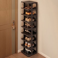 我家升級 狹窄玄關縫隙鞋櫃整理架, 9層, 黑色