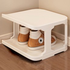 우리집업 좁은 현관 틈새 신발장 정리대, 화이트, 2단