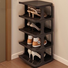 我家升級 狹窄玄關縫隙鞋櫃整理架, 5層, 黑色