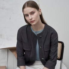 올리비아로렌 여성용 통기성 배색 스티치 아웃포켓 자켓 VOCFU5M3241