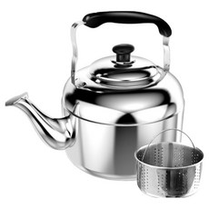 Kitchen-Art 不鏽鋼露營保溫旋律水壺 7號 有茶網, 7L, 銀色, 1個