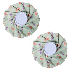 暖暖商店 防水冷熱兩用冰敷袋 綠色紅鶴 小(14.5cm), 2個
