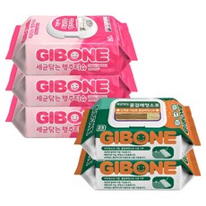 GIBONE 除菌抹布濕紙巾 Prime Edition 80抽 x 3入 + 濕拖巾 25抽 x 2入 組, 1套