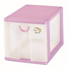 DOLEDO 單層小物收納盒 AD521 透明抽屜, 粉色, 1個