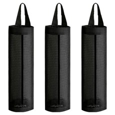 Zliz 塑膠袋整理收納掛架, 黑色, 3個