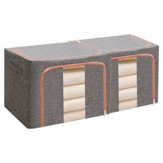 DEVOCO 大容量布料收納箱, 2個, 灰色