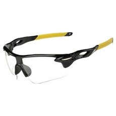 Elmountain 運動太陽眼鏡 + 眼鏡盒組, 黑黃鏡框 + 透明鏡片, 1套