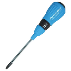 SUNFLAG 新龜 Perfect Grip 貫通膠柄十字螺絲起子 No.3370系列 日本製造 可敲擊, 1支