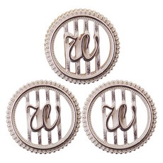 ButtonKing 高級鍍金黑檀木鈕扣 21mm, 煙燻銀, 3個