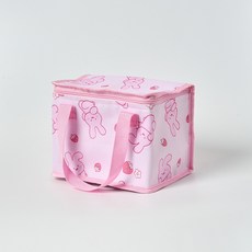 버터 모던하우스 버터샵 딸기피크닉 캔버스 보온보냉백, 핑크, 1개