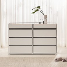 장인가구 채움 드레스룸 아일랜드 서랍장 1200 방문설치, 크림 화이트, 8단