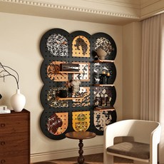 Lebenvraum原木多功能壁掛式置物架, 黑色, 5層