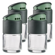 LEKUE Dressings 雙口徑按壓玻璃調味罐 Set 按壓式開蓋, 4個, 80ml