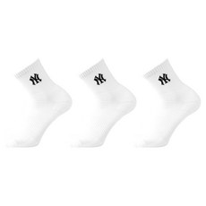 MLB 男士跑步中筒襪 3雙組, 1套, 白色