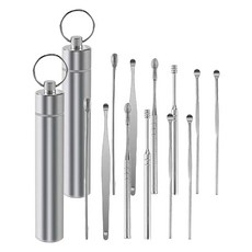 JUSTPICK 위생적인 스텐 귀이개 6종 세트, 2세트